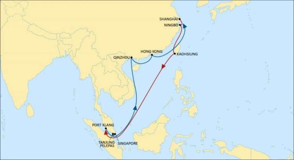 中海航运亚洲区内航路大调整！