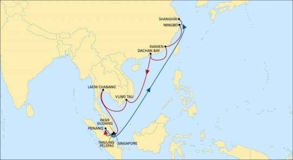中海航运亚洲区内航路大调整！