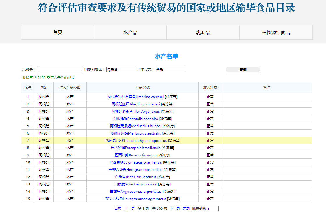 进口海参种类查问网站